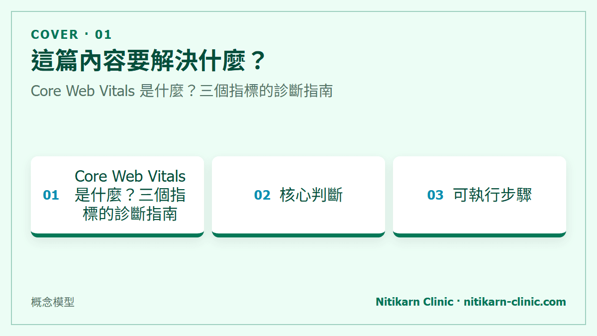 這篇內容要解決什麼？：Core Web Vitals 是什麼？三個指標的診斷指南