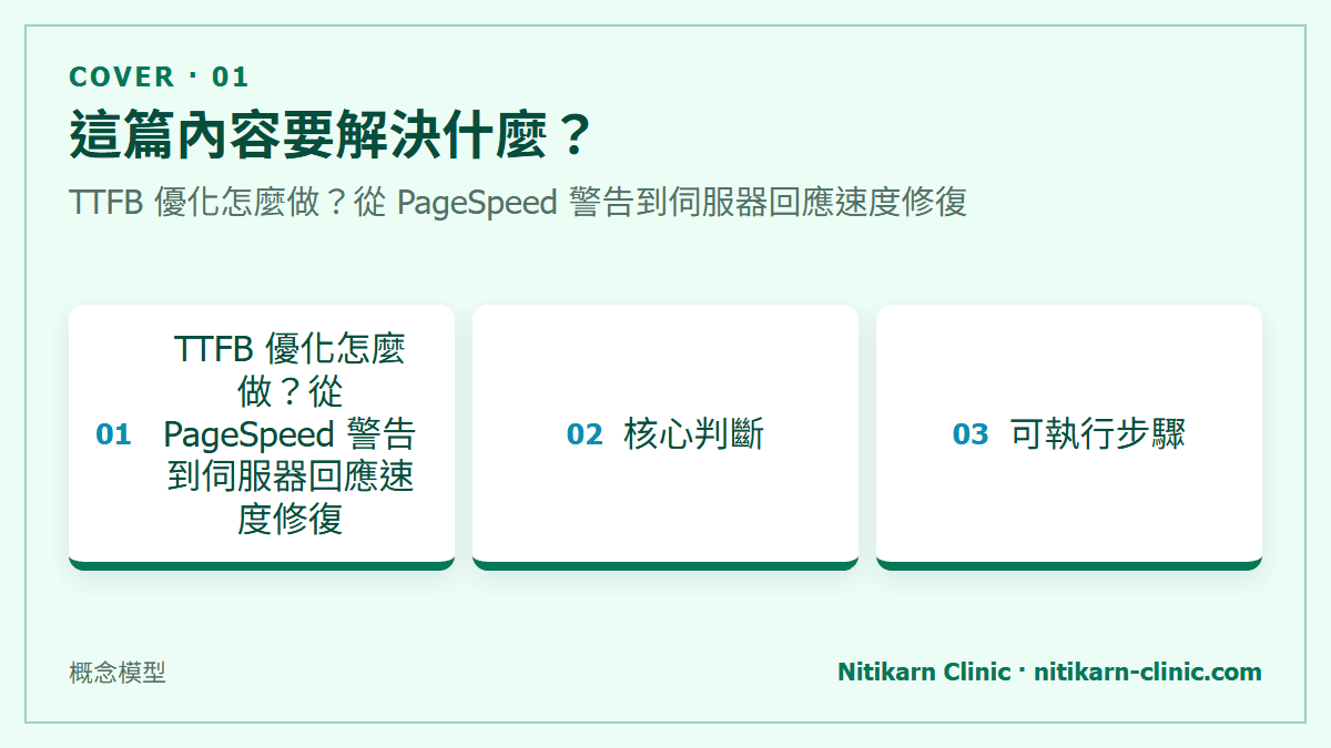 這篇內容要解決什麼？：TTFB 優化怎麼做？從 PageSpeed 警告到伺服器回應速度修復