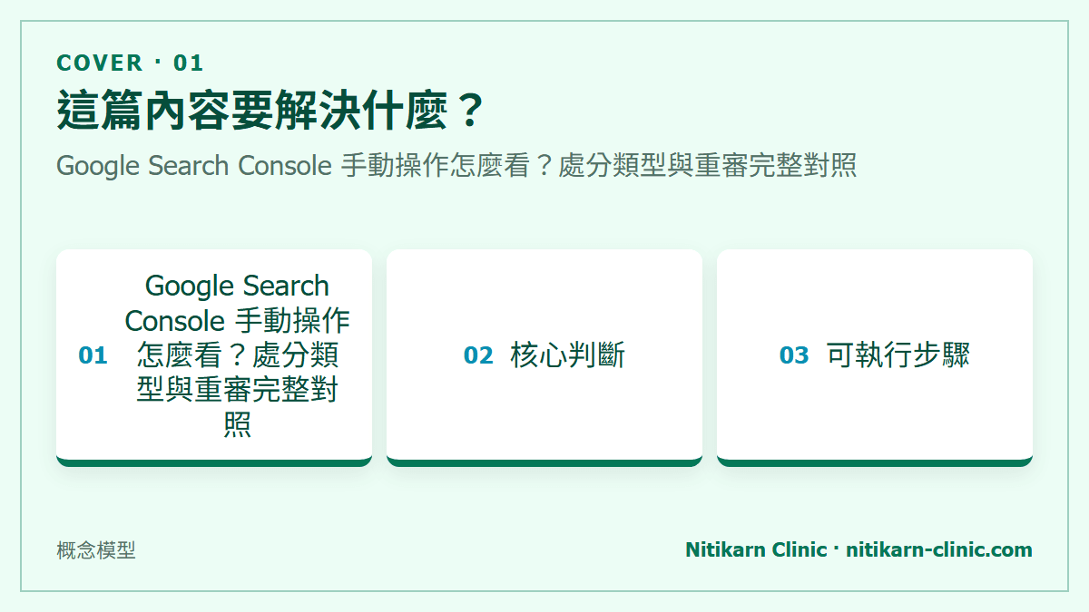 這篇內容要解決什麼？：Google Search Console 手動操作怎麼看？處分類型與重審完整對照